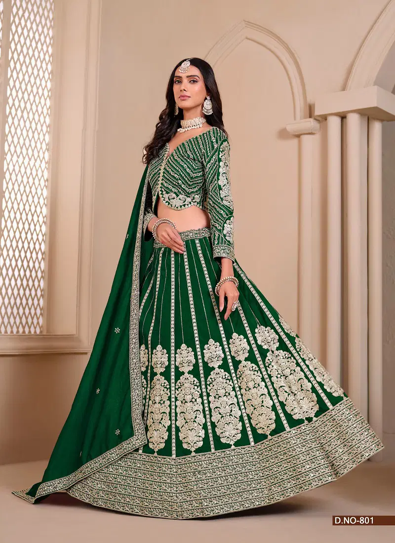 Green Colour Mehvish Vol 8 Shimmer Art Silk Designer Lehenga Choli Orders In India